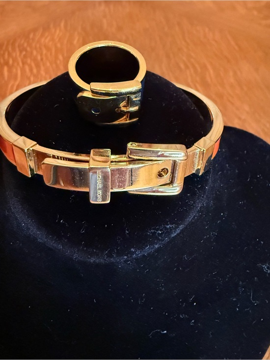 Michael Kors Jewelry - Michael Kors Gold Tone Buckle Bracelet & ring